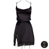 Amour by Le Desir Robe Fendue Krystal Noir